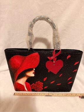 Bayong Kultura Handpainted and Handwoven Bayong Tote Bag Red Hat Lady Purse